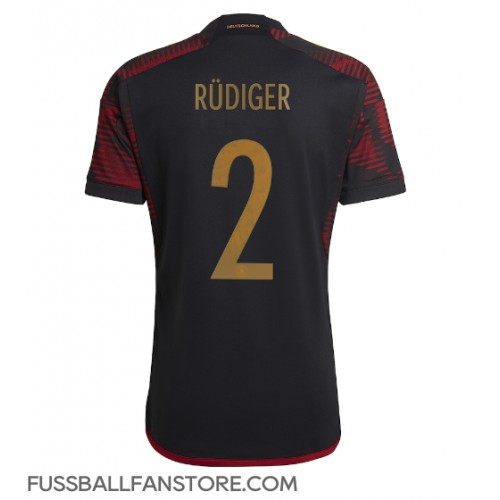 Deutschland Antonio Rudiger #2 Replik Auswärtstrikot WM 2022 Kurzarm